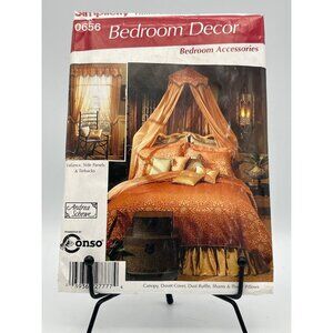 Simplicity 0656 Bedroom Decor Sewing Pattern 12-Pc Set For Canopy Duvet & Pillow